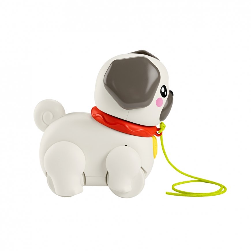 Fisher-Price FP Pets Walk-the-Pup Pug Baby & Toddler Pull Toy with Motion & Sounds – 5