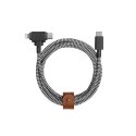 Native Union Belt Cable Duo USB kabelis 1,5 m USB C USB C/Lightning Melns, Balts