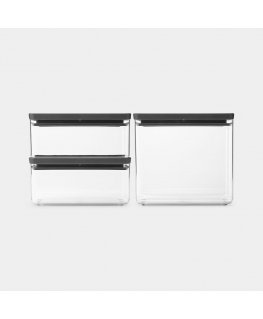 Brabantia Tasty+ Nelinurkne Kanister 6,5 l Hall, Läbipaistev 3 tk