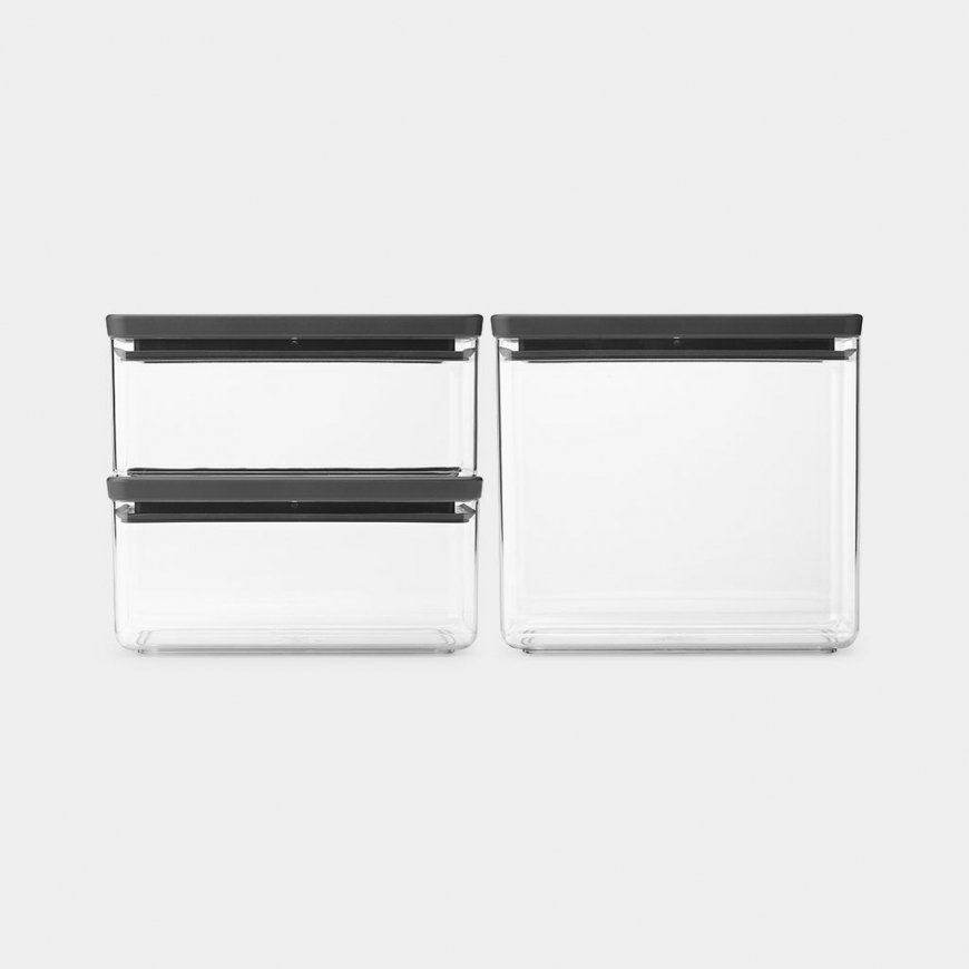Brabantia Tasty+ Taisnleņķa Kanistra 6,5 L Pelēks, Caurspīdīgs 3 pcs