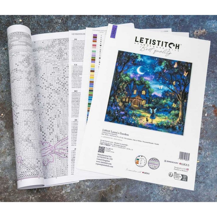Letistitch Krustdūrienu izšūšanas komplekts „Luna's Garden“ 27x27cm SLETIL9942 – 5
