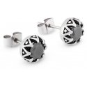 Shiny single earrings made of steel Shiny single earrings made of steel