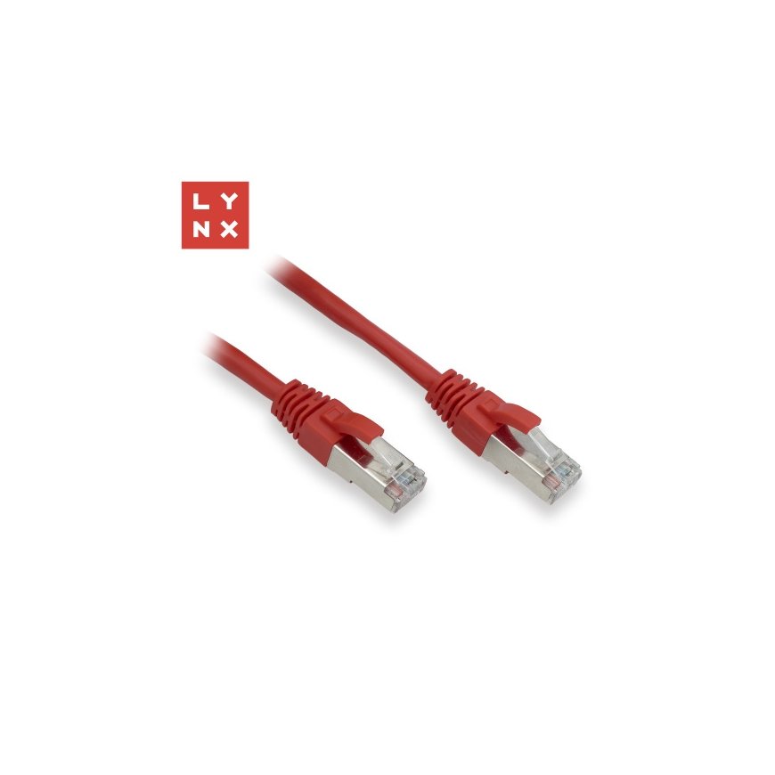 LYNX FTP jungiamasis kabelis Cat5e PVC, CCA, 0,1 m, raudonas (pakuotėje 10 vnt.)