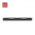 LYNX 19" patch paneel 12-porti, UTP Cat5e, 50µ, varjestatud, must LYNX 19" patch paneel 12-porti, UTP Cat5e, 50µ, varjestatud, must