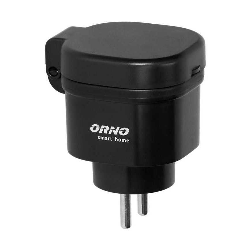 Wireless controlled external power socket with radio receiver, IP44, ORNO Smart Home, Schuko