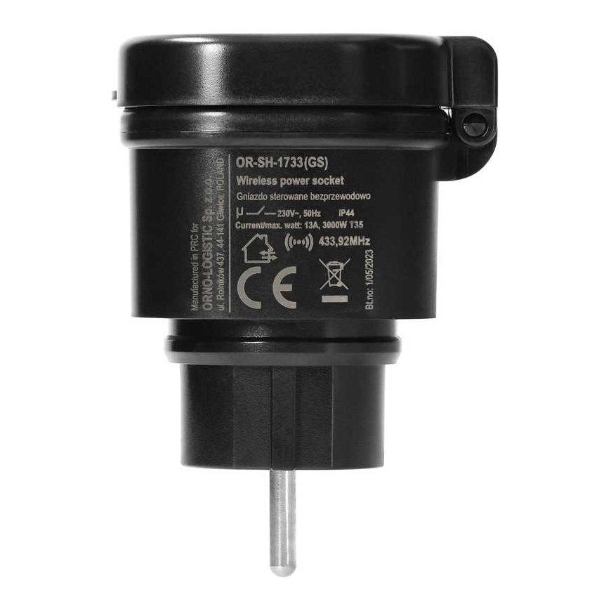 Wireless controlled external power socket with radio receiver, IP44, ORNO Smart Home, Schuko – 5
