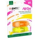 Emtec C410 Neon USB atmintukas 16 GB USB A tipo 2.0 Oranžinė, Geltona Emtec C410 Neon USB atmintukas 16 GB USB A tipo 2.0 Oranžinė, Geltona