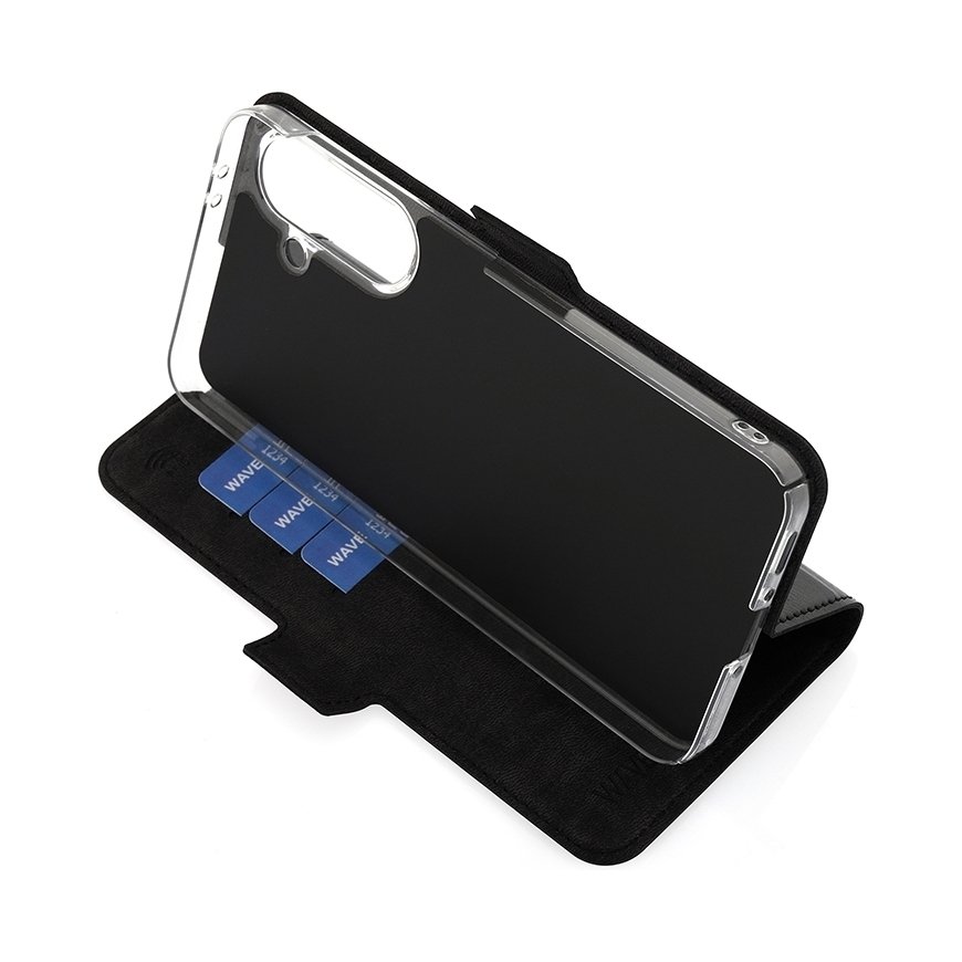 Viļņu grāmatu vāks, Samsung Galaxy A36 5G, melns – 5