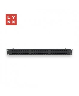 Патч-панель LYNX 19" 48-портовая, UTP Cat6, 50µ, экранированная, черная