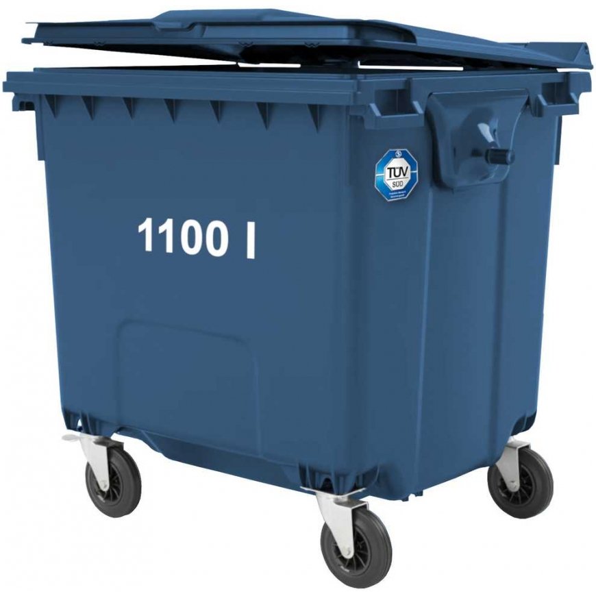 Gsg24 Container for municipal waste PZH EN 840-2 DIN 1100L - blue