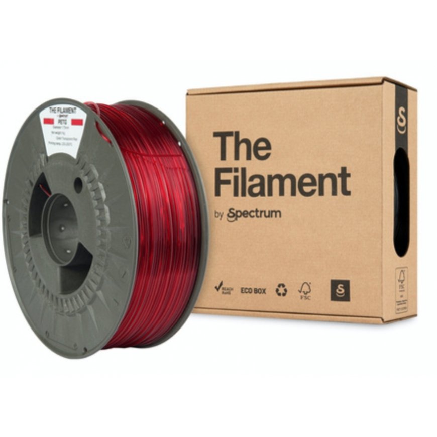 Spectrum Filaments TF-24028 3D printēšanas materiāls Polietilēna tereftalāta glikols (PETG) Sarkans – 3