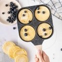 4 in 1 MARBLE FRYING PAN FOR PANCAKES, EGGS, CREPES KLAUSBERG KB-7821 Black
