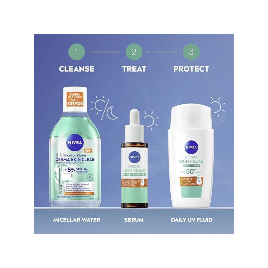 Дневной УФ-флюид Nivea для проблемной кожи «Derma Skin Clear SPF 50+» (дневной УФ-флюид) 40 мл – 5