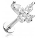Subtle full lip labret with butterfly crystals Subtle full lip labret with butterfly crystals