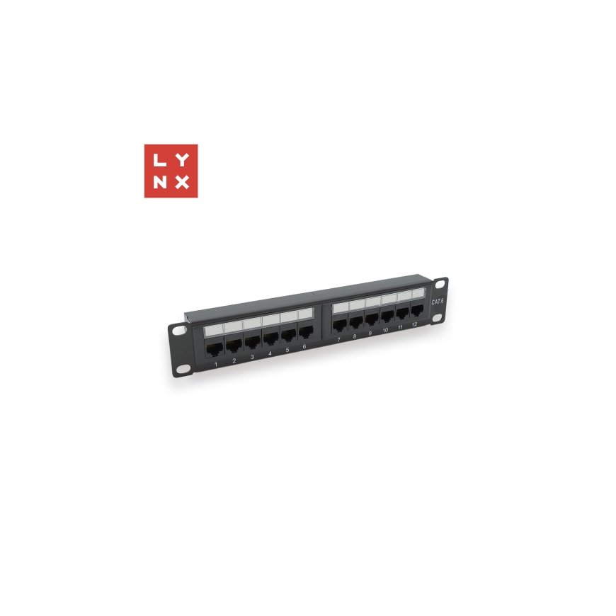 LYNX 10" patch panelis 12-portu, UTP