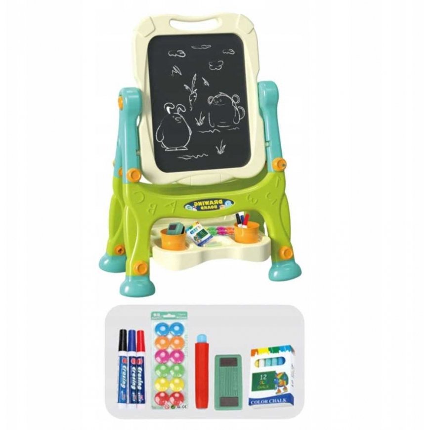 Lean Toys Kahepoolne õppeplaat lisadega, 3-in-1 – 4