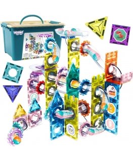 WOOPIE magnetic constructors 3D educational set for ball running, 126 pcs.