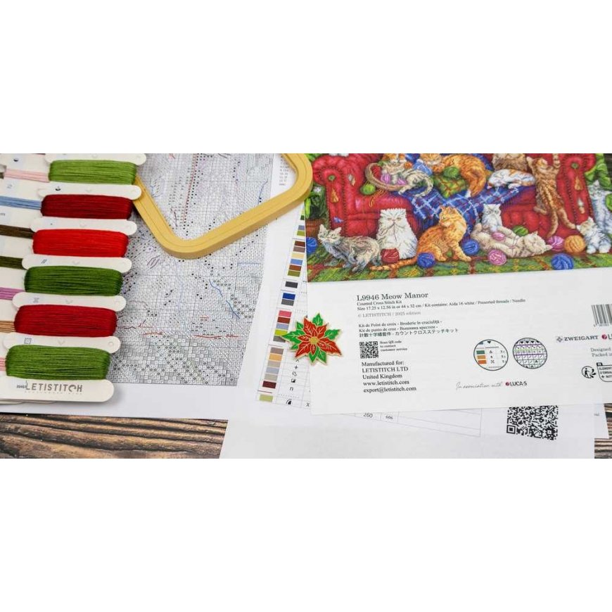 Letistitch Cross Stitch Kit 'Meow Manor' 44x32cm SLETIL9946 – 4