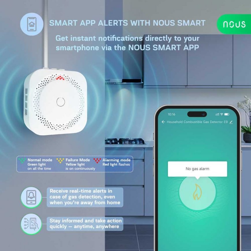 Älykäs kaasuvuototunnistin NOUS E9, ZigBee, TUYA – 4