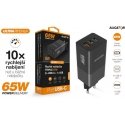 ALIGATOR GaN älykäs virtalähde, Power Delivery 65W, 2xUSB-C, 1xUSB-A, musta ALIGATOR GaN älykäs virtalähde, Power Delivery 65W, 2xUSB-C, 1xUSB-A, musta
