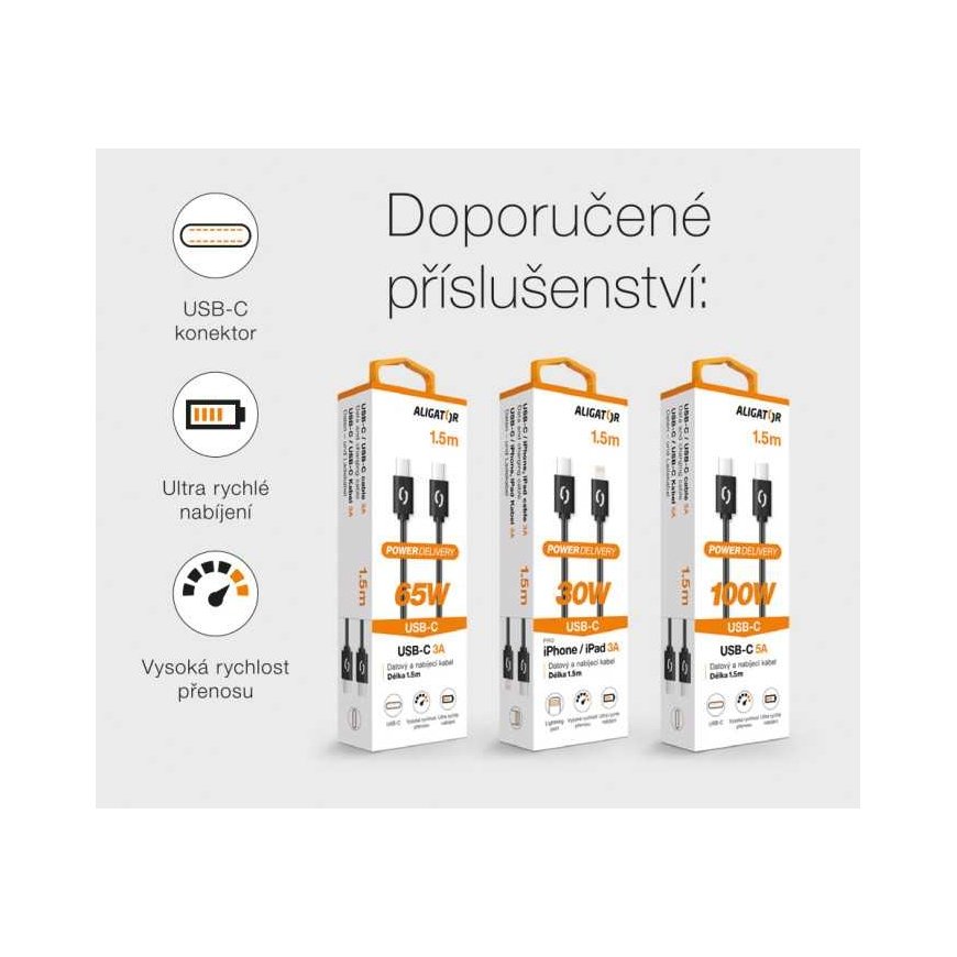 ALIGATOR GaN älykäs virtalähde, Power Delivery 65W, 2xUSB-C, 1xUSB-A, musta – 4