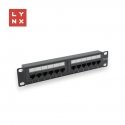 LYNX 10" patch paneel 12-porti, UTP Cat5e, 50µ, varjestatud, must LYNX 10" patch paneel 12-porti, UTP Cat5e, 50µ, varjestatud, must