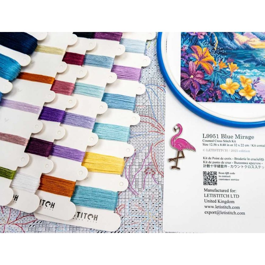 Letistitch Cross Stitch Kit "Blue Mirage" 32x22cm SLETIL9951