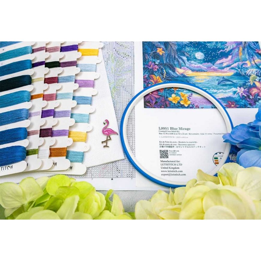 Letistitch Cross Stitch Kit "Blue Mirage" 32x22cm SLETIL9951 – 4