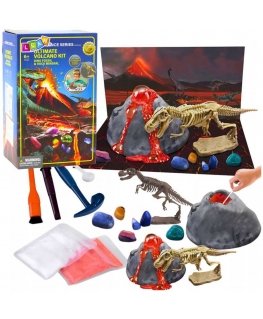 Образовательный набор Lean Toys для эксперимента с вулканом для детей с динозаврами
