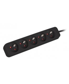 Lanberg PS0-05E-0100-IEC-BK elektros tinklo ilgintuvas 1 m 5 AC išvestis(ys / čių) Vidaus Juoda