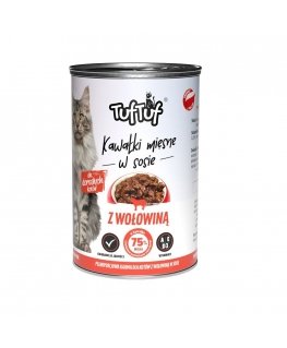 TUF TUF Pieces of meat in sauce with beef - wet cat food - 415g