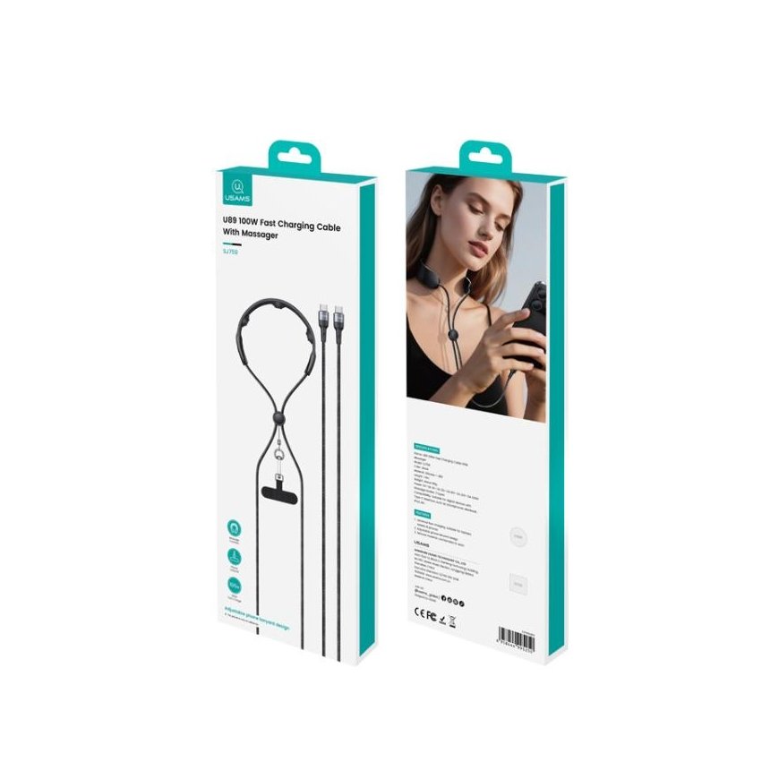 Kaabel USAMS SJ759 U89 100W kiire laadimine massager must – 2