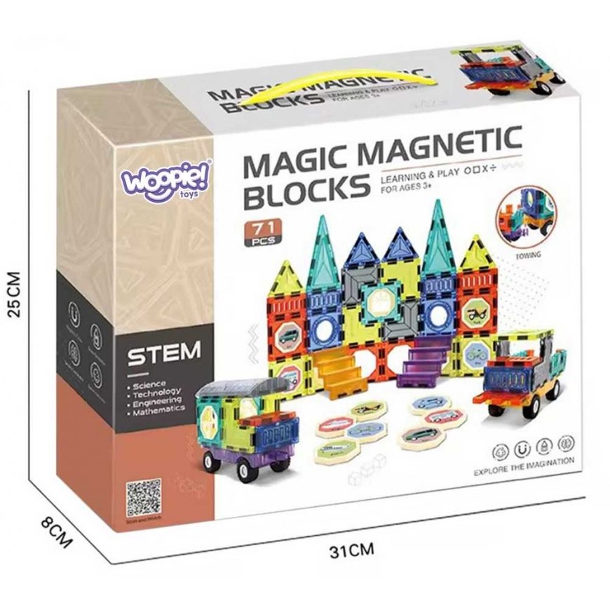 WOOPIE magnetic building blocks 3D set castle vehicles 71 pcs. – 5