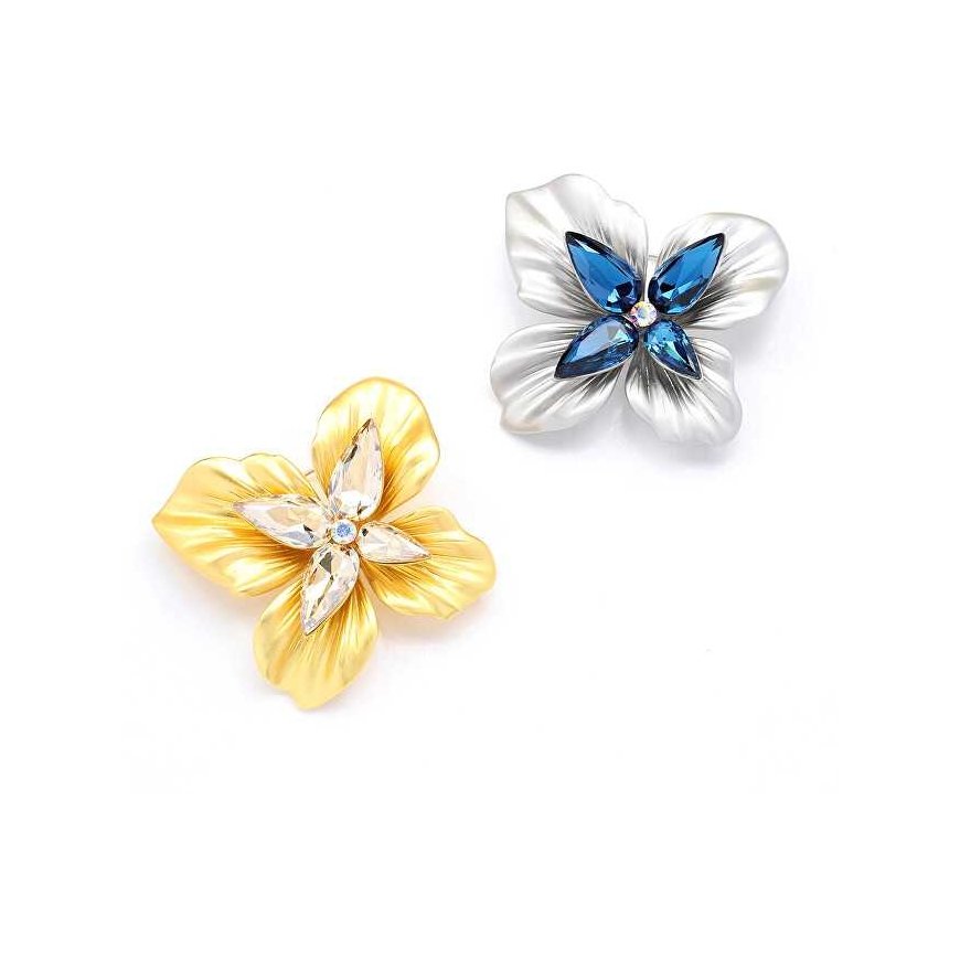 Troli Original brooch with yellow crystals Flower Gold – 5