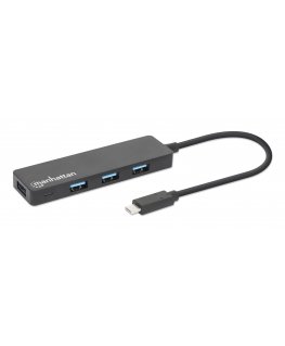 Manhattan 164924 keskitin USB 3.2 Gen 1 (3.1 Gen 1) Type-C 5000 Mbit/s musta