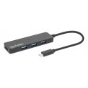 Manhattan 164924 interfeisa centrmezgls USB 3.2 Gen 1 (3.1 Gen 1) Type-C 5000 Mbit/s Melns Manhattan 164924 interfeisa centrmezgls USB 3.2 Gen 1 (3.1 Gen 1) Type-C 5000 Mbit/s Melns