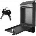 Lean Mailbox for newspapers and letters, black, 32.5x18.5x6 cm Lean Mailbox for newspapers and letters, black, 32.5x18.5x6 cm