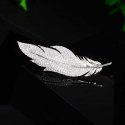 Troli Feather brooch with clear crystals Silver Troli Feather brooch with clear crystals Silver