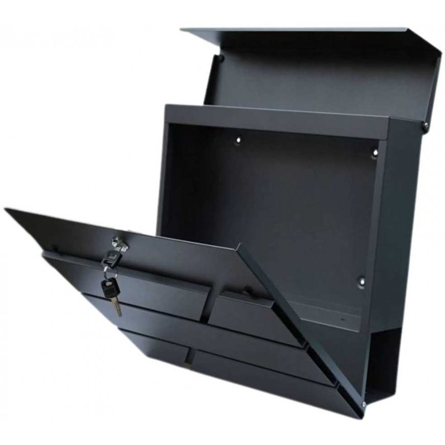 Lean Toys Mailbox, for newspapers, anthracite color, 37x37x11 cm – 3