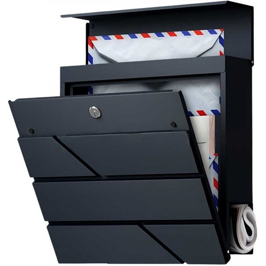 Lean Toys Mailbox, for newspapers, anthracite color, 37x37x11 cm – 5