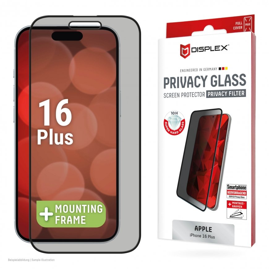 Displex 02017 Mobilā tālruņa ekrāna un aizmugures aizsargs Privātuma ekrāna aizsargs Apple 1 pcs
