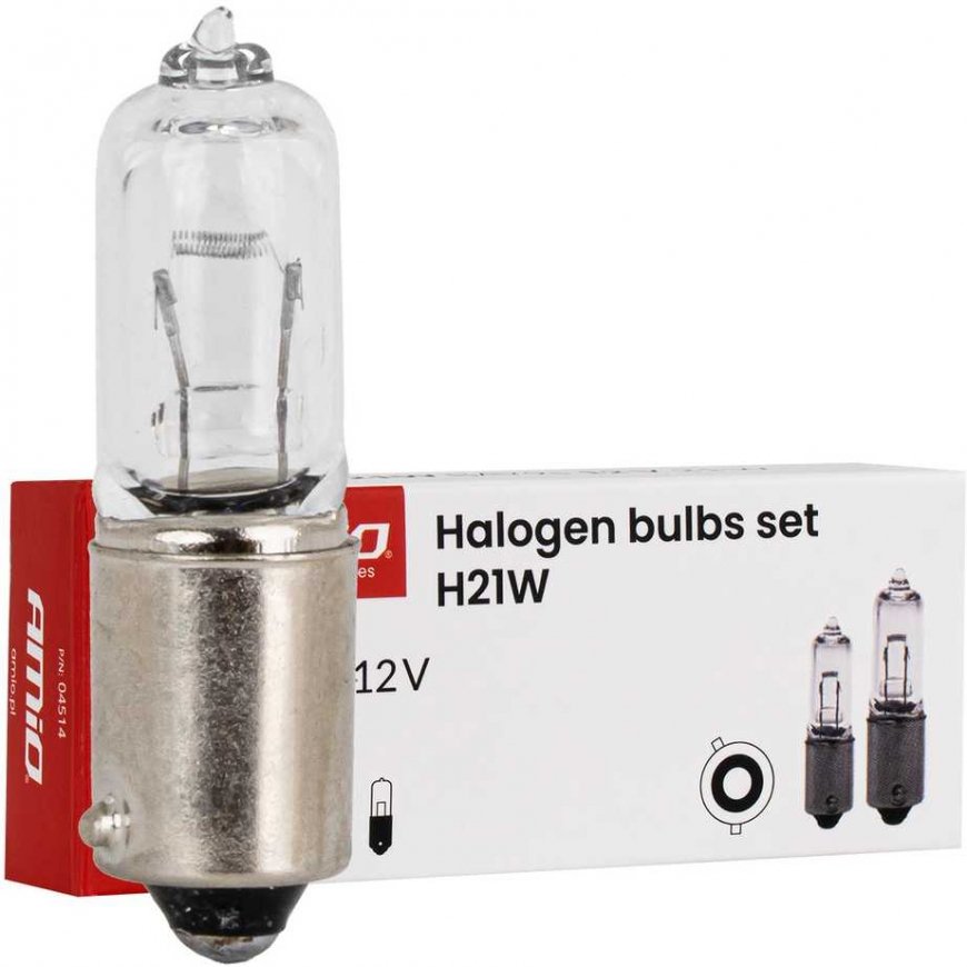 Halogen bulbs h21w 12v 21w bay9s 10pcs. amio-04514