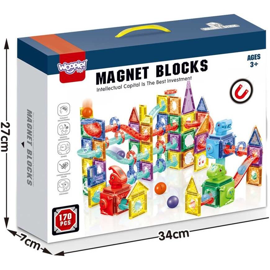 WOOPIE magnetic constructors 3D educational set for ball running, 170 pcs. – 4
