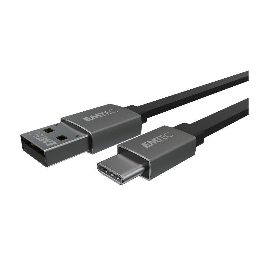 Emtec T700C USB kabelis 1,2 m USB A USB C Juoda
