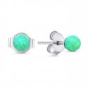 Brilio Silver Brilio Silver Green silver earrings with pins with synthetic opals EA625WG Brilio Silver Brilio Silver Green silver earrings with pins with synthetic opals EA625WG