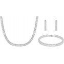 Troli Women’s tennis jewelry set with clear crystals (pendant, bracelet, earrings)