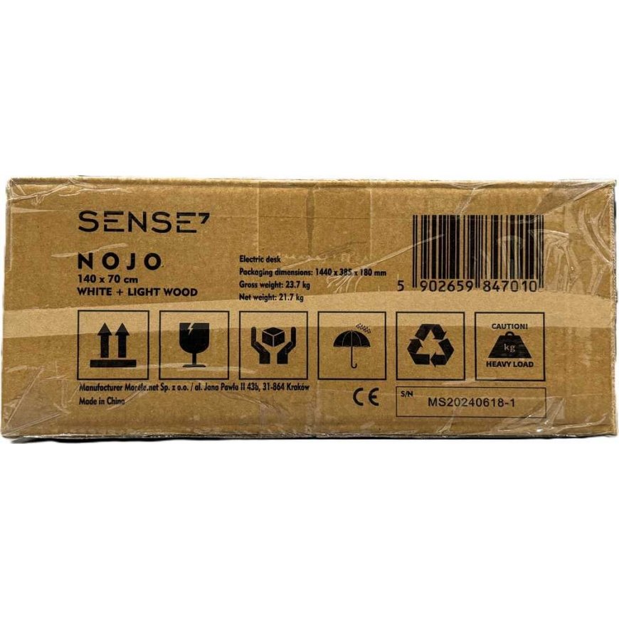Biurko SENSE7 Nojo Sosna 140 cmx70 cm Balts Prieks – 2