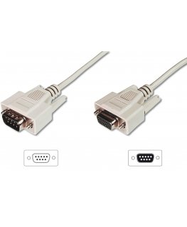 Digitus AK-610203-020-E кабель последовательной связи Бежевый 2 m DB9