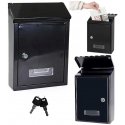 Slim Mailbox with Address Window, Black, 26.5x18.5x6.5 cm Slim Mailbox with Address Window, Black, 26.5x18.5x6.5 cm