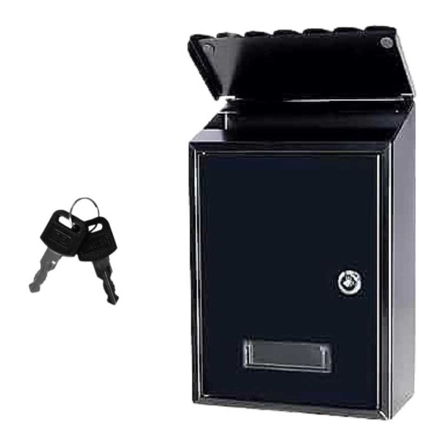 Slim Mailbox with Address Window, Black, 26.5x18.5x6.5 cm – 4
